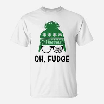 Oh Fudge Funny Christmas Saying, Vintage Xmas T-Shirt | Crazezy