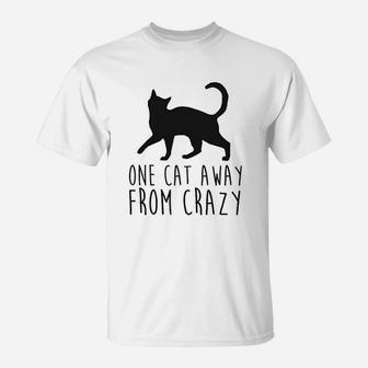 One Cat Away From Crazy T-Shirt | Crazezy