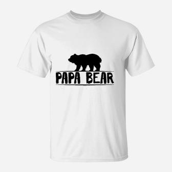 Papa Bear Daddy Dad Father Grizzly T-Shirt | Crazezy