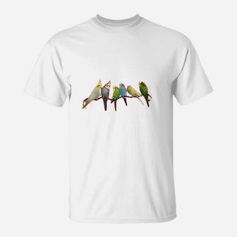 Parakeets & Cockatiels T-Shirt | Crazezy AU