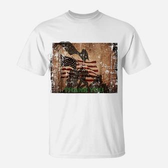 Patriotic Usa Flag Veterans Day Thank You Tee T-Shirt | Crazezy CA
