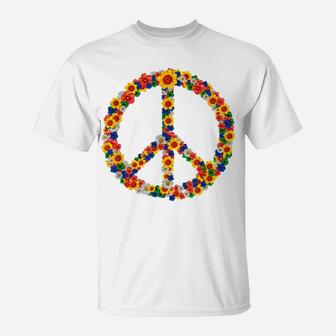 Peace Love 60S 70S Flower Power Hippie Outfit T-Shirt | Crazezy