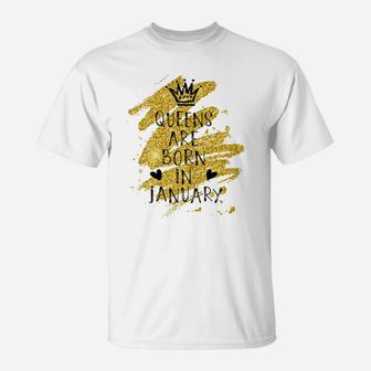 Perfect Queens Are Born In January Birthday Gift Elegance T-Shirt | Crazezy