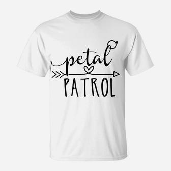 Petal Patrol,Flower Girl Proposal,Wedding Proposal,Couple T-Shirt | Crazezy