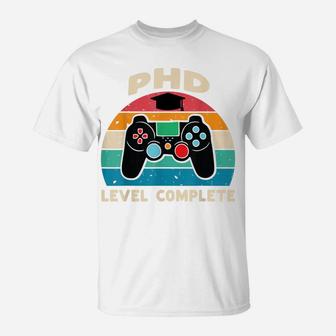 Phd Level Complete Doctorate Graduation Gift For Him Gamer T-Shirt | Crazezy