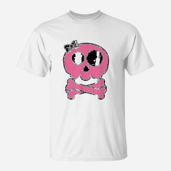 Pink Skull And Crossbones Girl Pirate T-Shirt - Thegiftio