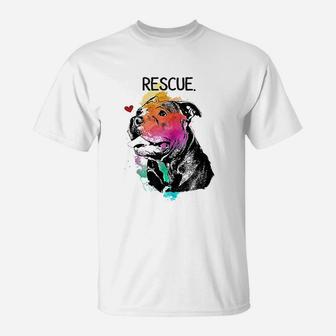 Pitbull Rescue Dog T-Shirt | Crazezy