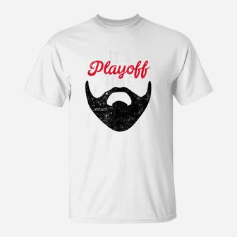 Playoff Beard Funny Hockey Distressed Playoff T-Shirt - Thegiftio UK