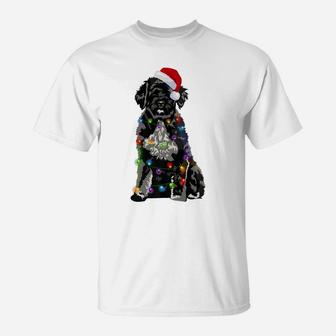Portuguese Water Dog Christmas Lights Xmas Dog Lover T-Shirt | Crazezy UK