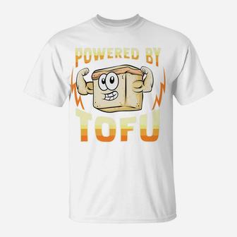 Powered By Tofu Funny Vegan Gift T-Shirt | Crazezy