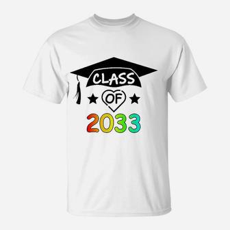 Pre K 12Th Grade Hand Prints Space Graduation Class Of 2033 T-Shirt | Crazezy