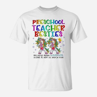 Preschool Teacher Besties Teacher's Day Best Friend T-Shirt | Crazezy