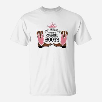 Princess Cowboy Boots Western Cowgirl T-Shirt | Crazezy
