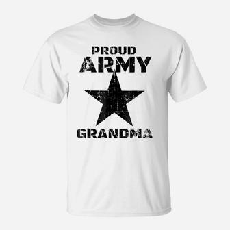 Proud Army Grandma Military Patriotic Distressed T Shirt T-Shirt | Crazezy AU