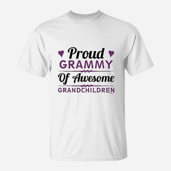 Proud Grammy Of Awesome Grandchildren T-Shirt | Crazezy DE