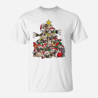Pug Christmas Tree Dog Santa Merry Pugmas Xmas Gifts Boys Sweatshirt T-Shirt | Crazezy