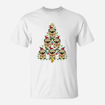 Pug Christmas Tree Sweatshirt Xmas Gift For Pug Lover T-Shirt | Crazezy UK