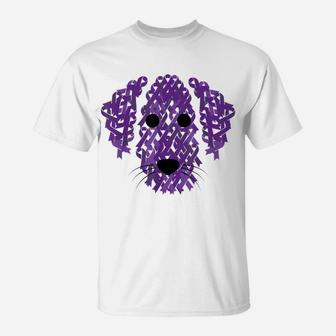 Purple Ribbon Dog Face Lupus Inspirational Awareness Gifts T-Shirt | Crazezy CA