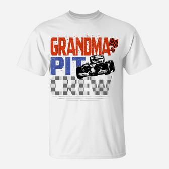 Race Car Themed Birthday Party Gift Grandma Pit Crew Costume T-Shirt | Crazezy