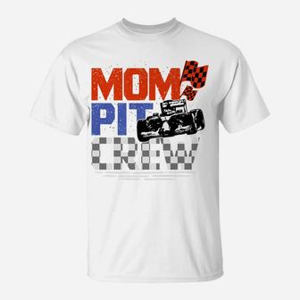 Race Car Themed Birthday Party Gift Mom Pit Crew Costume T-Shirt | Crazezy