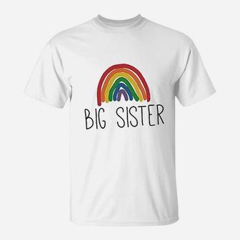 Rainbow Big Sister T-Shirt | Crazezy
