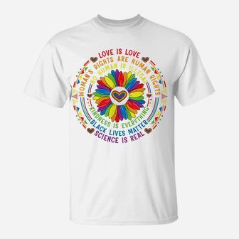 Rainbow Black Lives Matter Science Lgbt Pride Flower T-Shirt | Crazezy CA