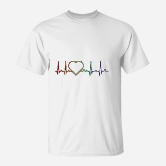 Rainbow Heartbeat Lgbtq Gay Pride Month Lgbt T-Shirt - Thegiftio UK