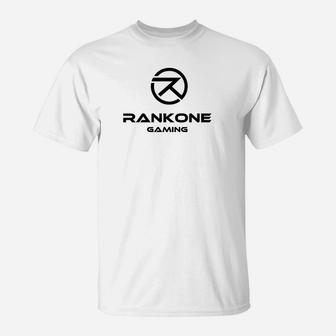 RankOne Gaming Logo Weißes T-Shirt Unisex, Spieler Mode - Seseable