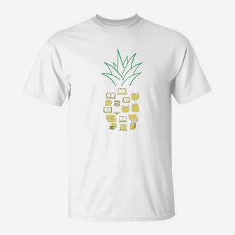 Reading Pineapple Women Cute Book Graphic T-Shirt | Crazezy