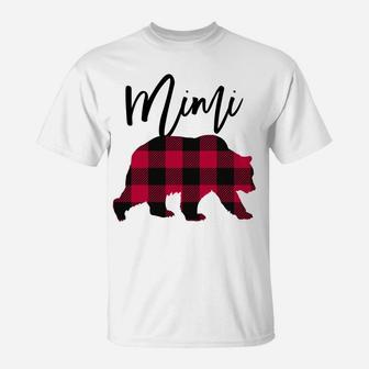 Red Buffalo Plaid Mimi Bear - Christmas Gift For Grandma Sweatshirt T-Shirt | Crazezy UK