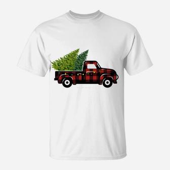 Red Truck With Christmas Tree Vintage Gifts Merry Christmas T-Shirt | Crazezy CA