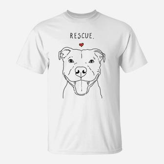 Rescue Love Smiling Pit Bull, Pittie, Pitbull Mom, Dog Lover T-Shirt | Crazezy CA