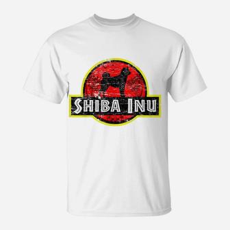 Retro Shiba Inu Dad Vintage Dog Father Mother Pet Dog Papa T-Shirt | Crazezy DE
