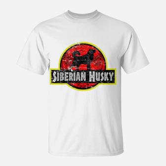Retro Siberian Husky Dad Vintage Dog Father Pet Dog Papa T-Shirt | Crazezy