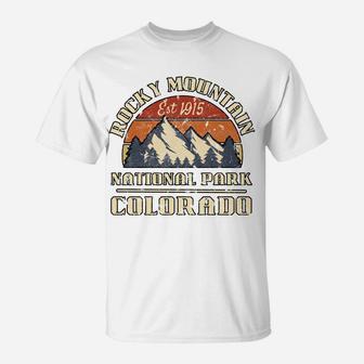 Rocky Mountain National Park Colorado Mountain Hiking Retro T-Shirt | Crazezy AU