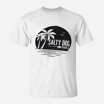 Salty Dog Ringspun Relaxed Fit Retro Beach Ocean Sunset T-Shirt | Crazezy DE