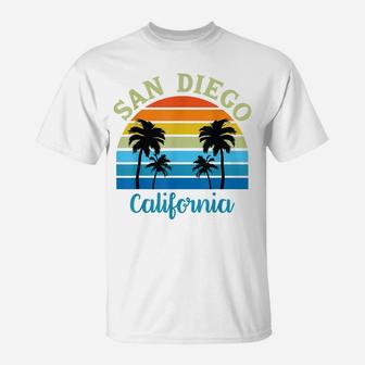 San Diego Ca Palm Trees California Souvenir Retro Vintage T-Shirt | Crazezy DE