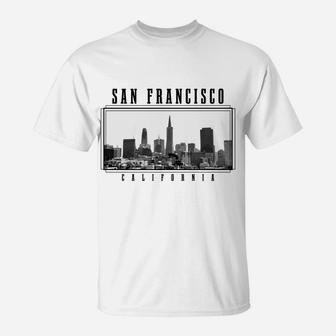 San Francisco Vintage Skyline California San Francisco T-Shirt | Crazezy CA