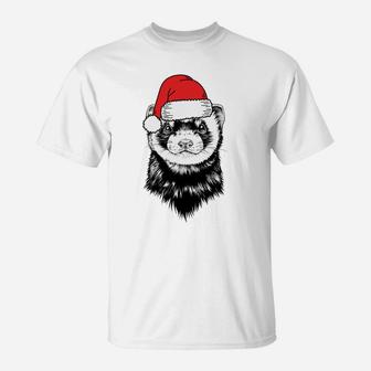 Santa Ferret Animal Ugly Christmas Sweatshirt T-Shirt | Crazezy UK