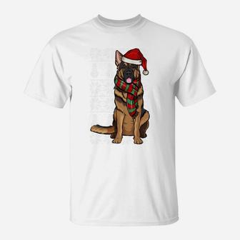Santa Hat Xmas German Shepherd Ugly Christmas Sweatshirt T-Shirt | Crazezy UK