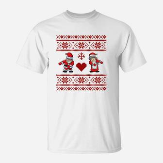 Santa Mrs Claus Love Flossing Ugly Sweater Xmas Sweatshirt T-Shirt | Crazezy