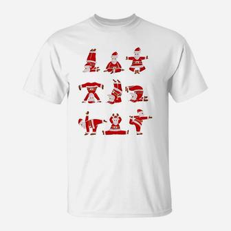 Santa's Yoga Positions Funny Yoga Christmas Sweatshirt T-Shirt | Crazezy