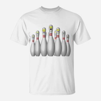 Scared Bowling Pins T-Shirt | Crazezy AU