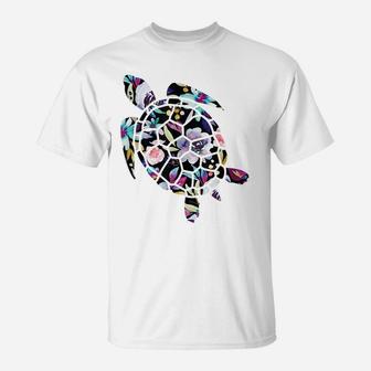 Sea Flower Turtle Summer Sea Turtle T-Shirt | Crazezy CA