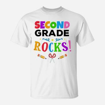 Second Grade Rocks First Day Of School Tee T-Shirt | Crazezy AU