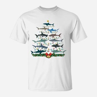 Shark Christmas Tree Ornament, Funny Shark Lovers Xmas Gifts Sweatshirt T-Shirt | Crazezy