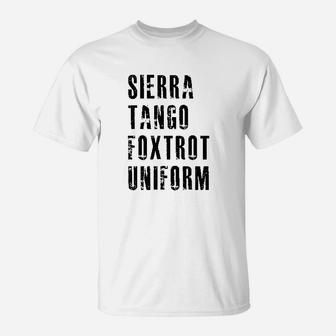 Sierra Tango Foxtrot Uniform T-Shirt | Crazezy AU