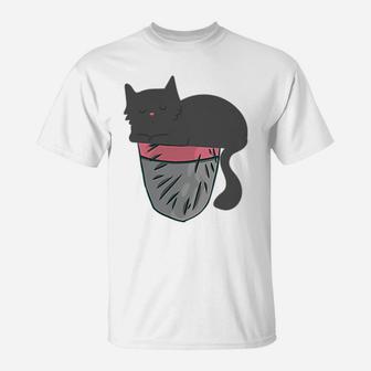 Sleepy Cat Pocket Kitty Themed Gifts Pet Kitten Animal Lover T-Shirt | Crazezy CA