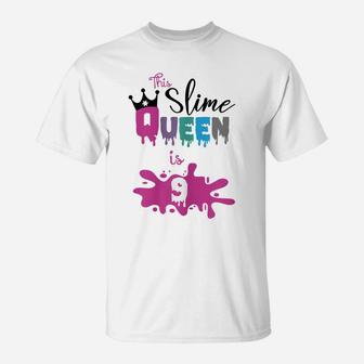 Slime Birthday This Slime Queen Is 9 Cute And Funny T-Shirt | Crazezy