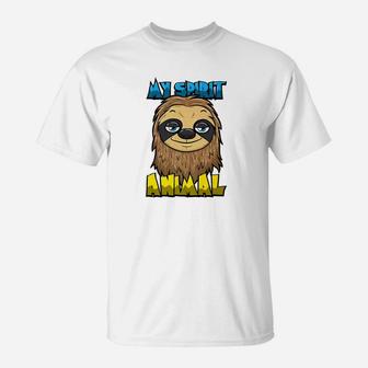 Sloth Spirit Animal Funny Sloth Lovers Colorful Tee T-Shirt - Thegiftio UK